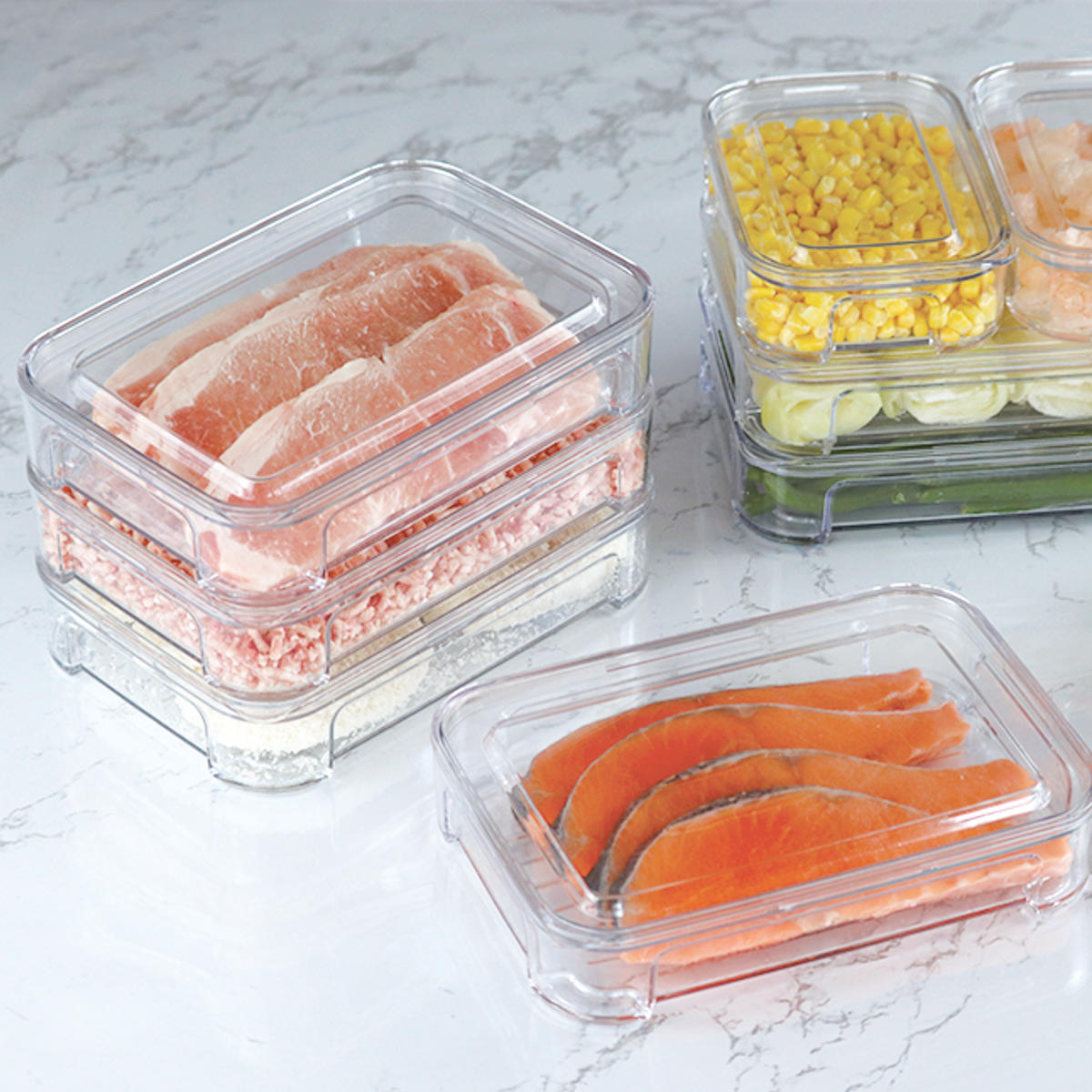 タッパーウェア食品保存容器8個セット　お値下げ交渉ok TAKEYA（タケヤ） 保存容器 フリーズストック M スタッキング 冷蔵