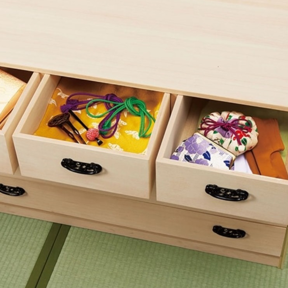 日本製 天然桐箪笥 4段チェスト 着物 収納 マーゼルン 和箪笥① マーゼルン 総桐クローゼット収納 幅100cm 4段 キャスター付き 日本製