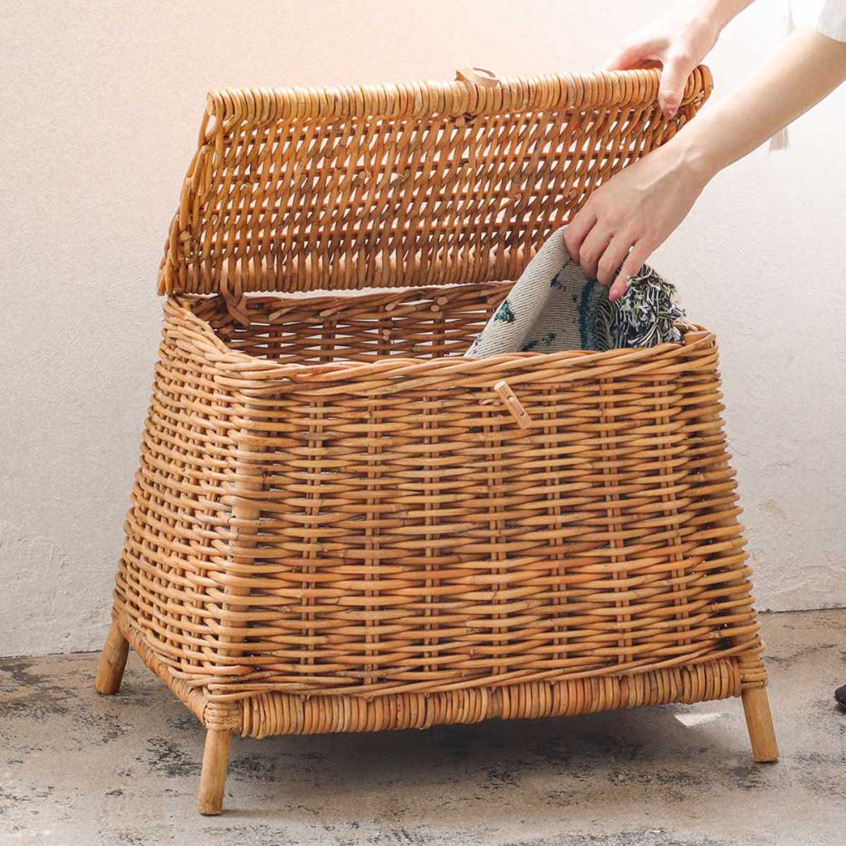 カゴアミドリ フランス カゴ インテリア フランス OPEN WORK BASKET (M)