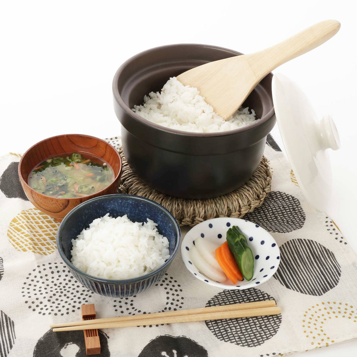 イシガキ 炊飯土鍋 2合 炊飯おひつ 直火対応 電子レンジ対応 デ