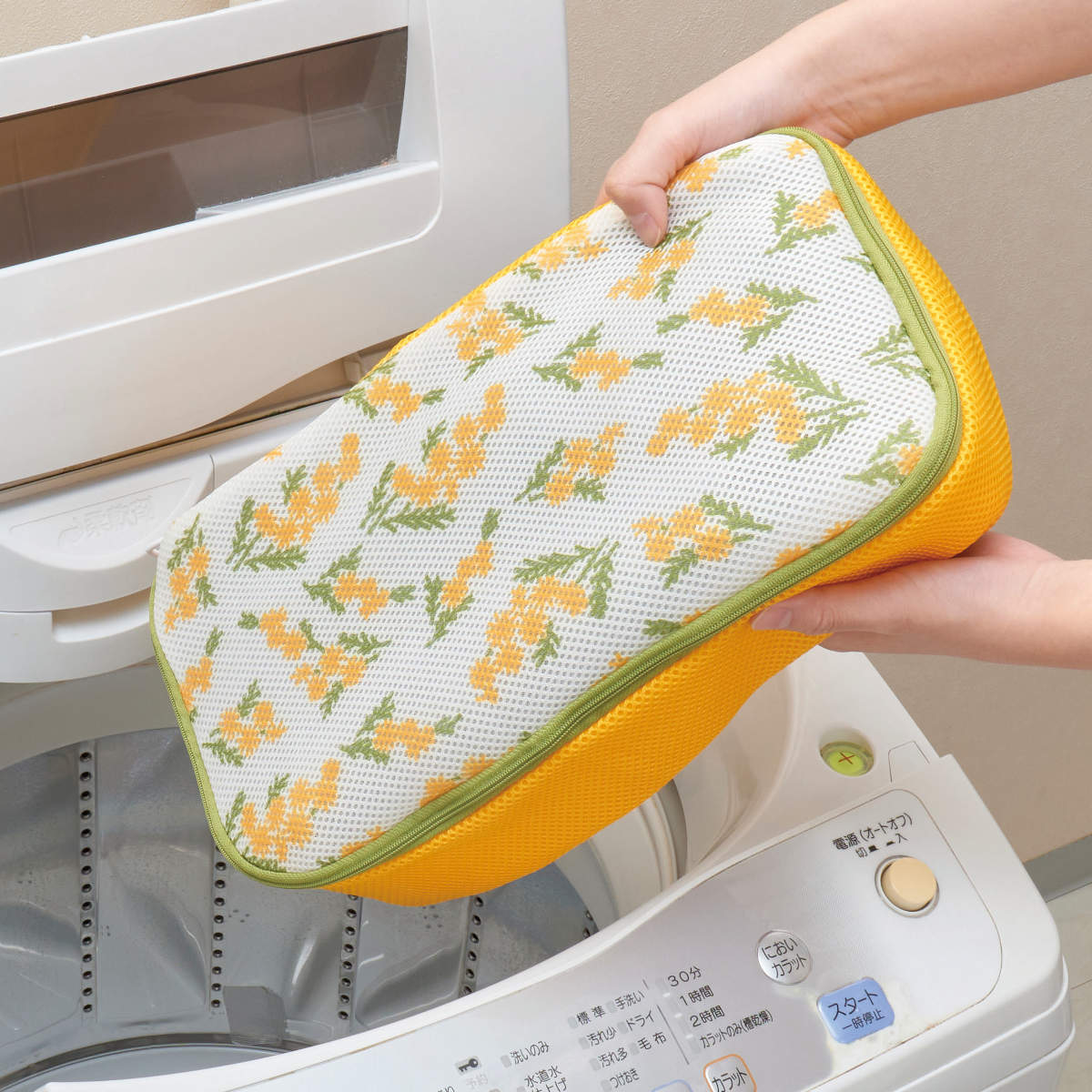 洗濯ネット ふんわり洗うおしゃれ着ネット ミモザ （ ランドリーネット 洗濯 ネット 洗濯物 衣類 メッシュ くずよけ おしゃれ ）