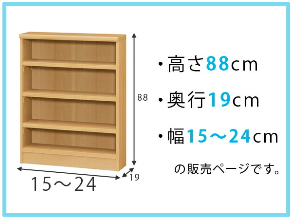 オーダー本棚 壁面収納 オーダーラック 標準棚板タイプ 幅15-24cm 奥行