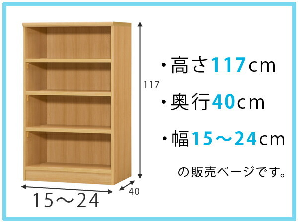 オーダー本棚 壁面収納 オーダーラック 標準棚板タイプ 幅15-24cm 奥行