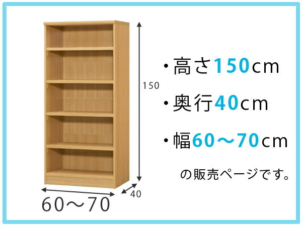 オーダー本棚 壁面収納 オーダーラック 標準棚板タイプ 幅60-70cm