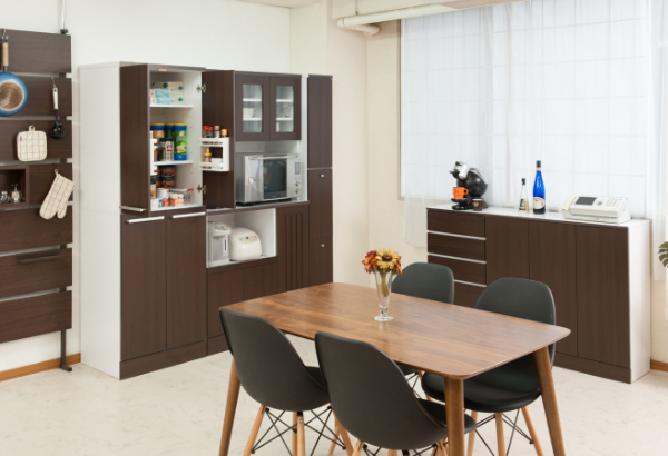 食器棚 幅90cm カップボード レンジ台 北欧風 Face （ キッチン収納