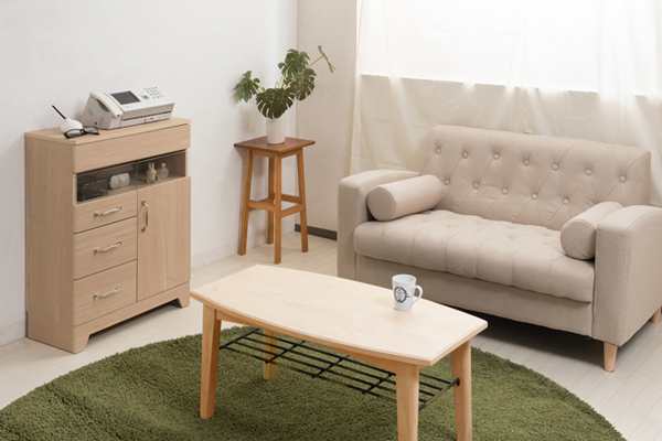 電話台 FAX台 幅60cm ルーター収納 キャビネット ナチュラルテイスト