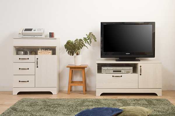 電話台 FAX台 幅60cm ルーター収納 キャビネット ナチュラルテイスト