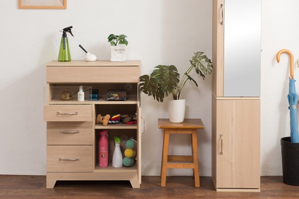 電話台 FAX台 幅60cm ルーター収納 キャビネット ナチュラルテイスト