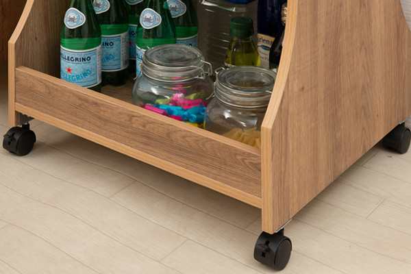 キッチンワゴン 幅50cm ステンレストップ キャスター付 ガラス引き戸