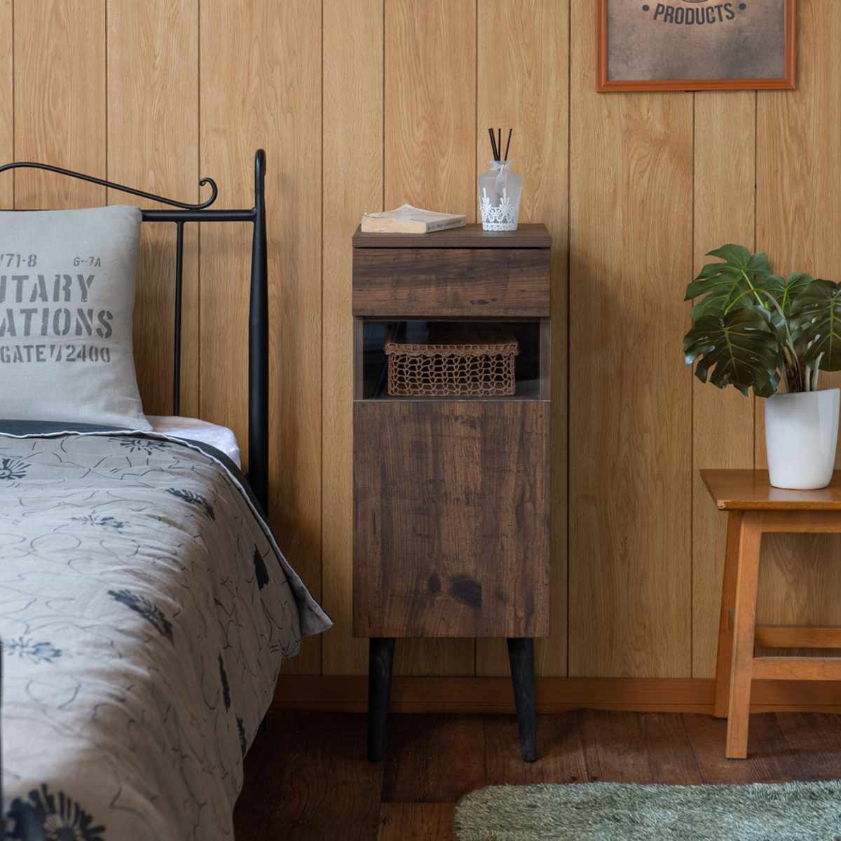 ルーター収納 幅30.5cm FAX台 ヴィンテージ調 Arizona （ ラック 収納