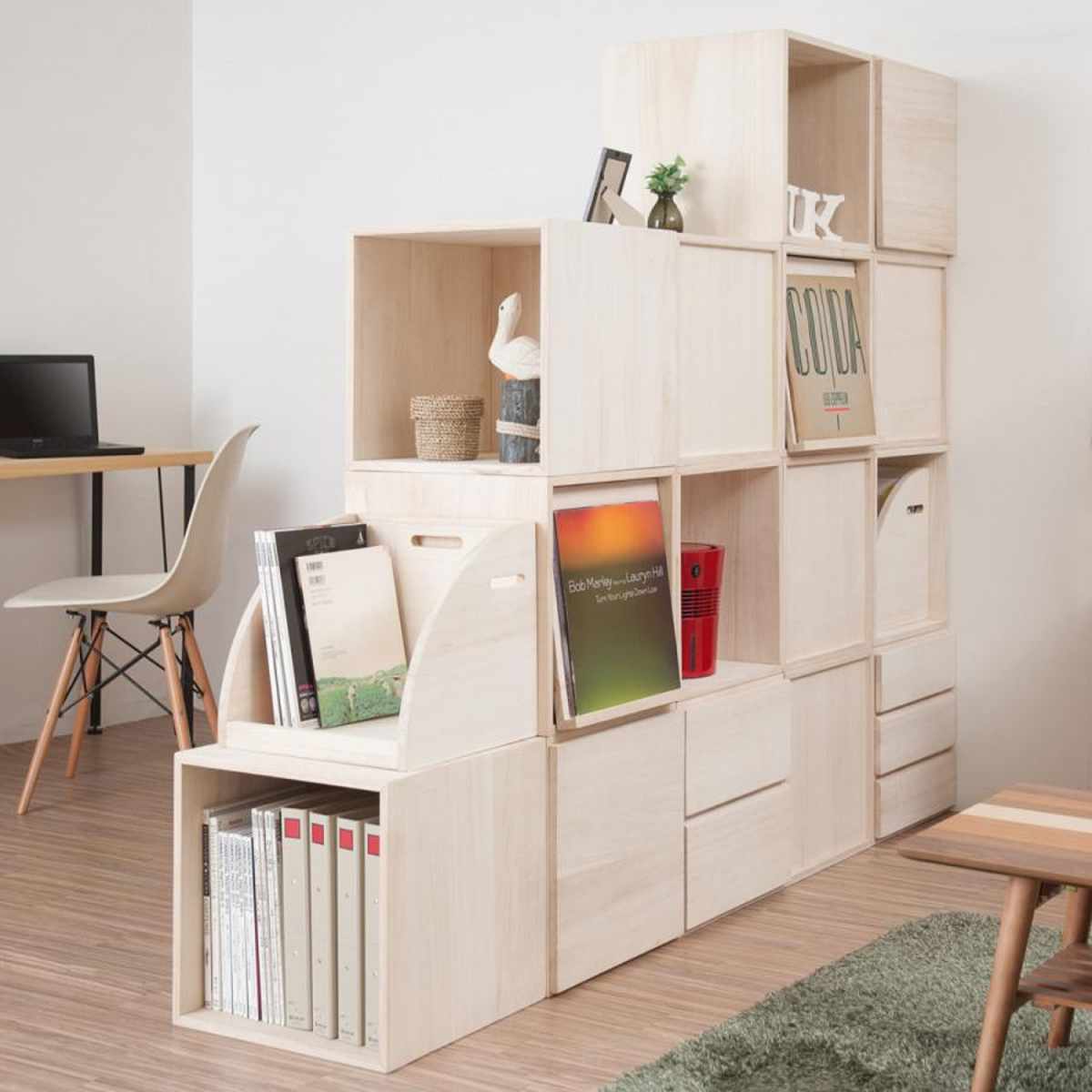 桐 収納チェスト 幅39cm 2段 ユニットボックス 引出しタイプ 生地