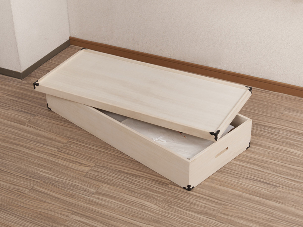 桐 衣装ケース 幅91cm 1段 高さ17cm 衣裳箱 隅金具付 天然木 完成品