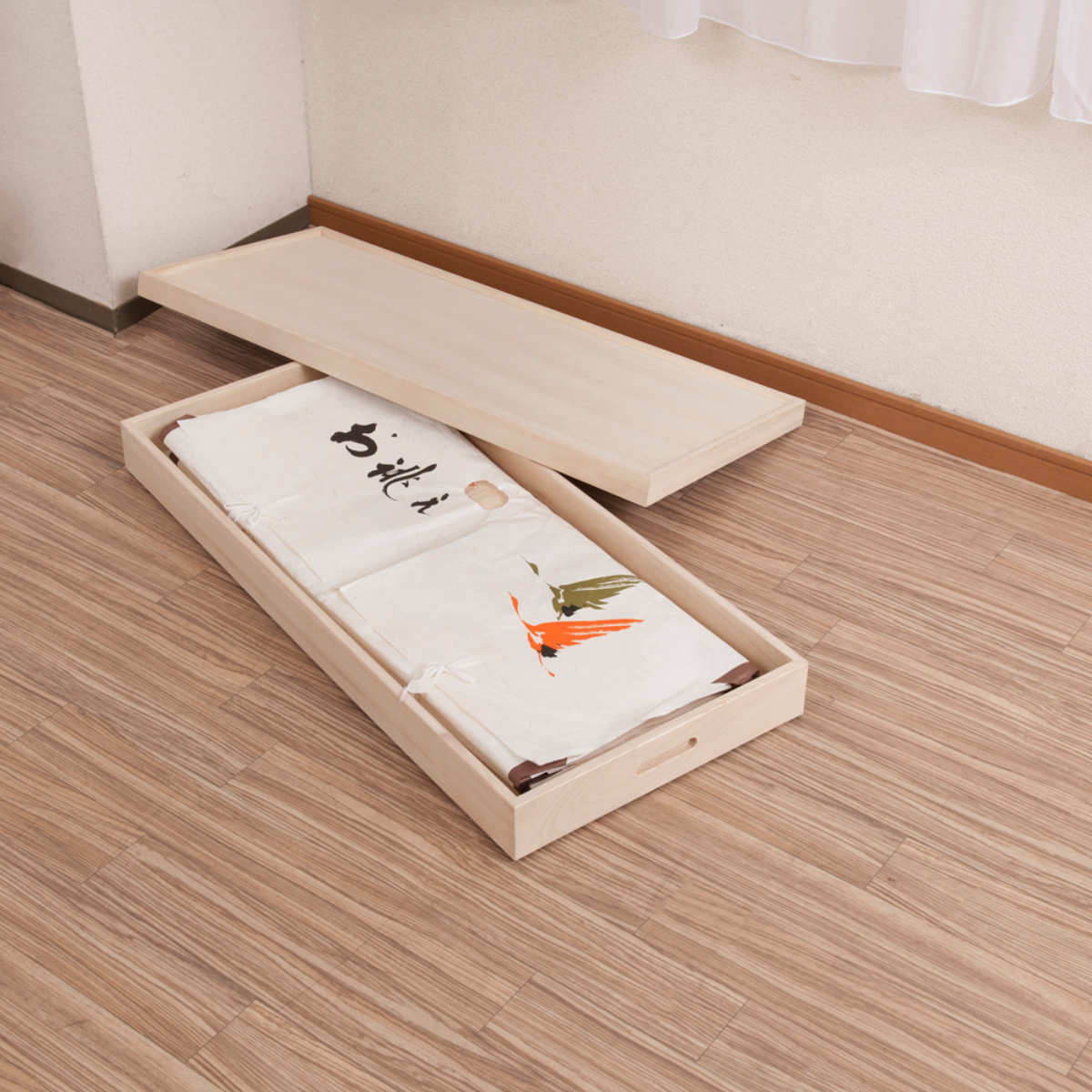 桐 衣装ケース 1段 衣裳箱 隅金具なし 高さ12cm （ 完成品 桐衣装箱