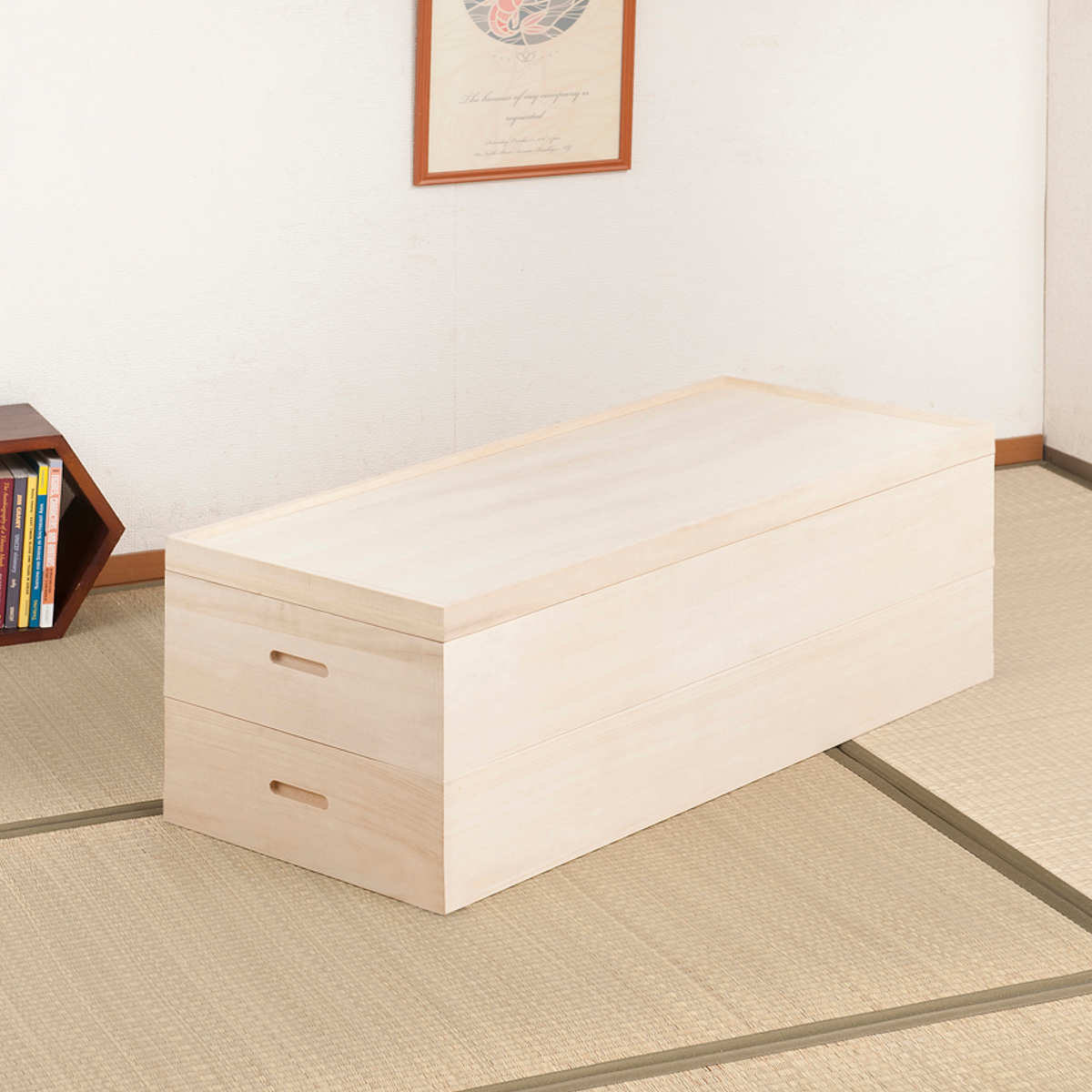 桐 衣装ケース 2段 衣裳箱 隅金具なし 高さ30cm （ 完成品 桐衣装箱