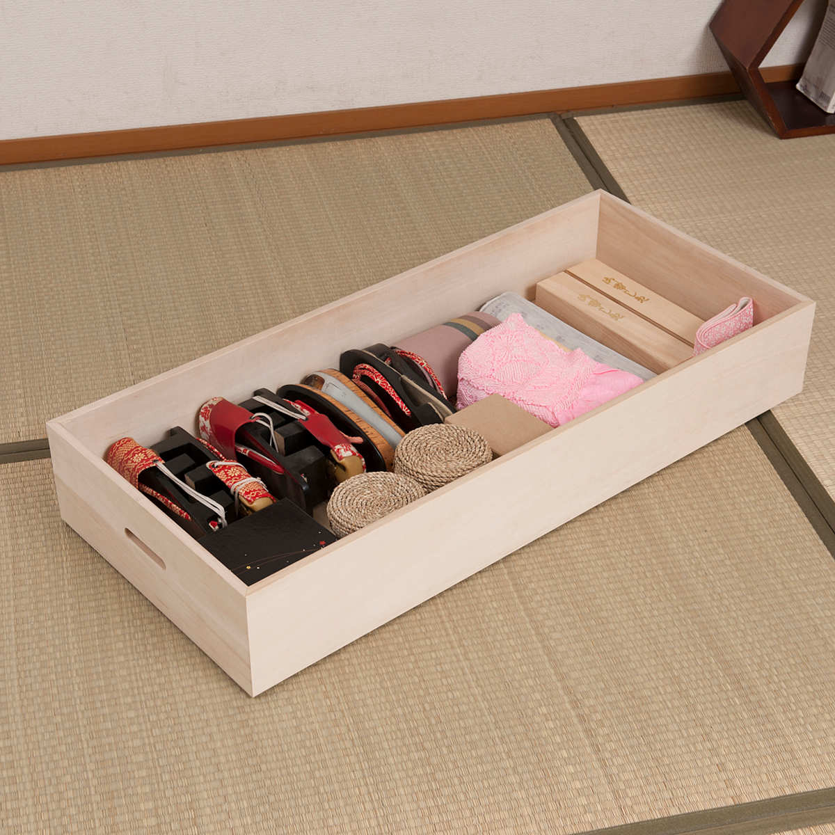 桐 衣装ケース 追加用 衣裳盆 浅盆 蓋なし 隅金具なし 高さ8cm