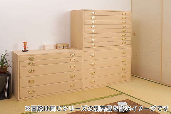 桐たんす 5段 日本製 金色引手 幅98cm （ 完成品 桐 桐箪笥 桐タンス