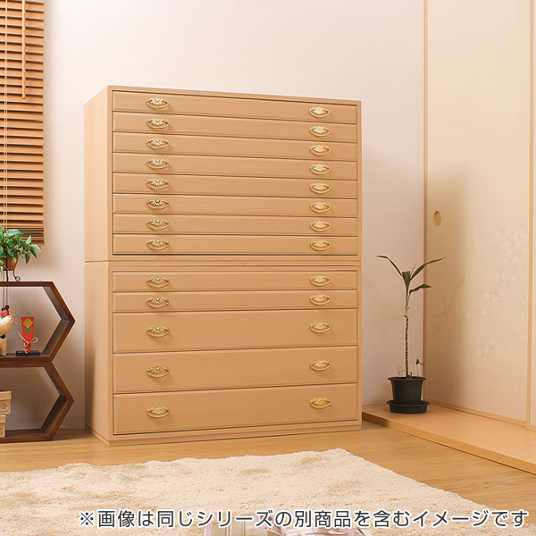桐たんす 8段 日本製 金色引手 幅98cm （ 完成品 桐 桐箪笥 桐タンス