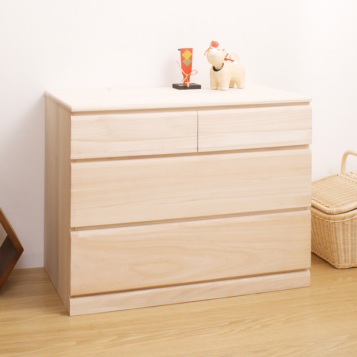 桐タンス 幅76.5cm 3段 キャスター付 日本製 完成品 （ 桐チェスト 桐