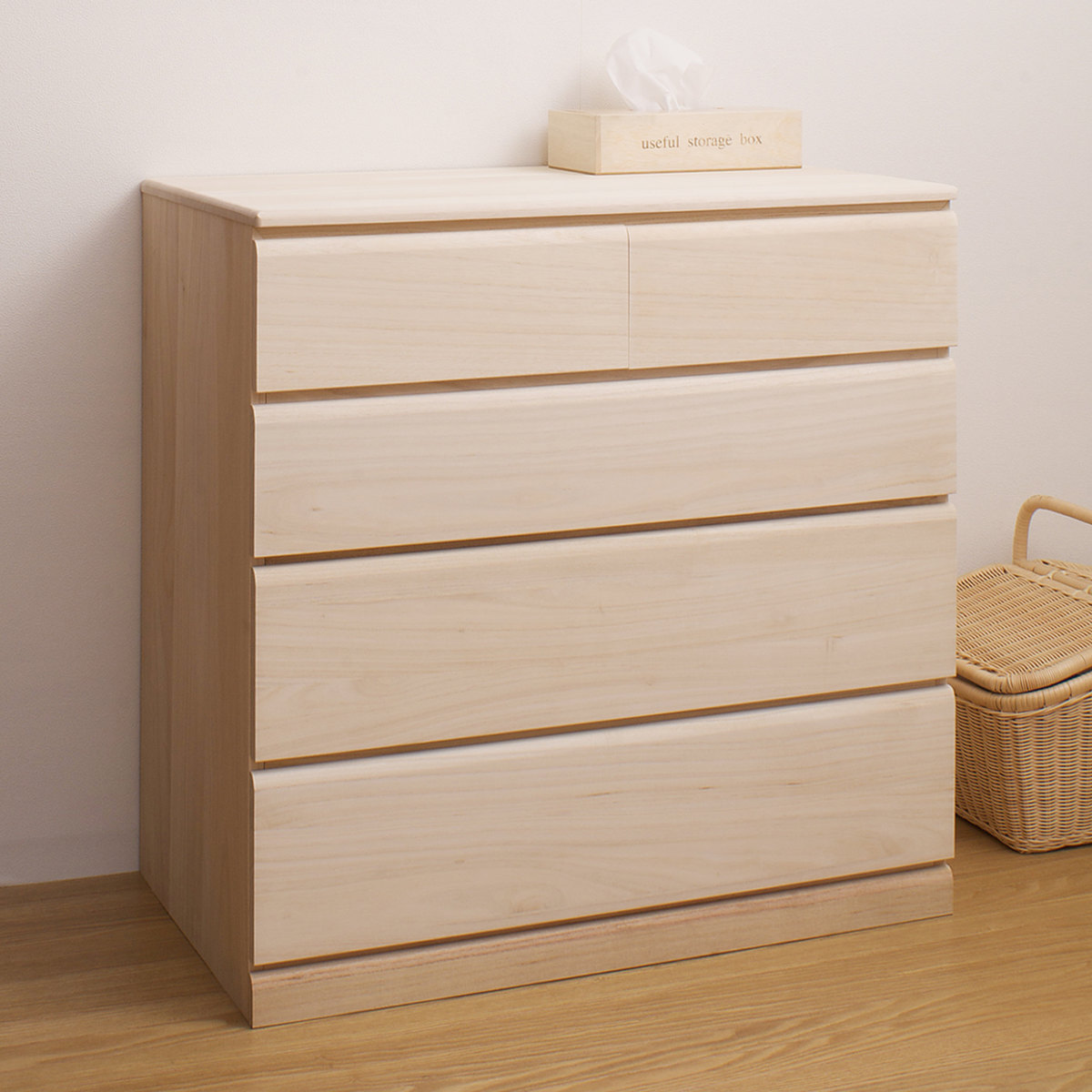 桐　和箪笥 桐タンス 幅76.5cm 4段 キャスター付 日本製 完成品 （ 桐チェスト 桐