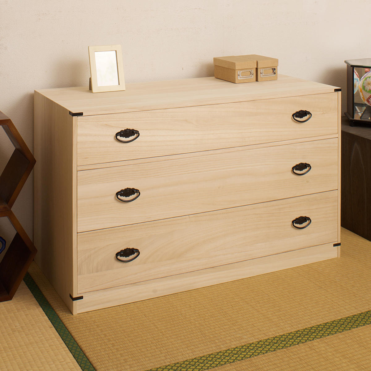 桐たんす 着物用 3段 桐タンス 台輪あり 日本製 幅99cm （ 桐箪笥 収納