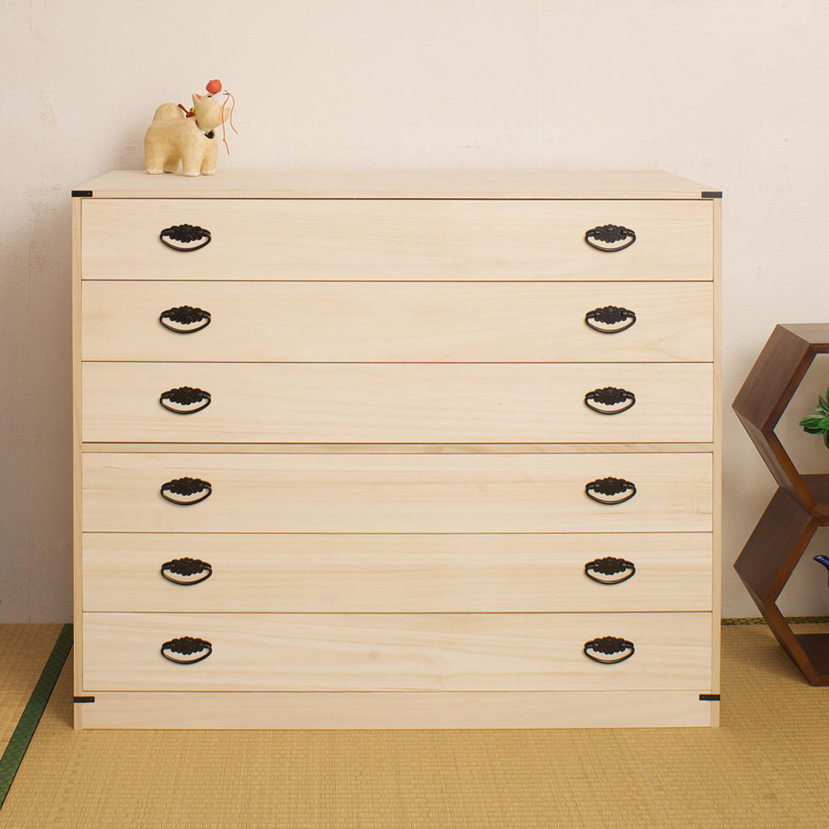 桐たんす 着物用 6段 桐タンス 台輪あり 日本製 幅99cm （ 桐箪笥 収納