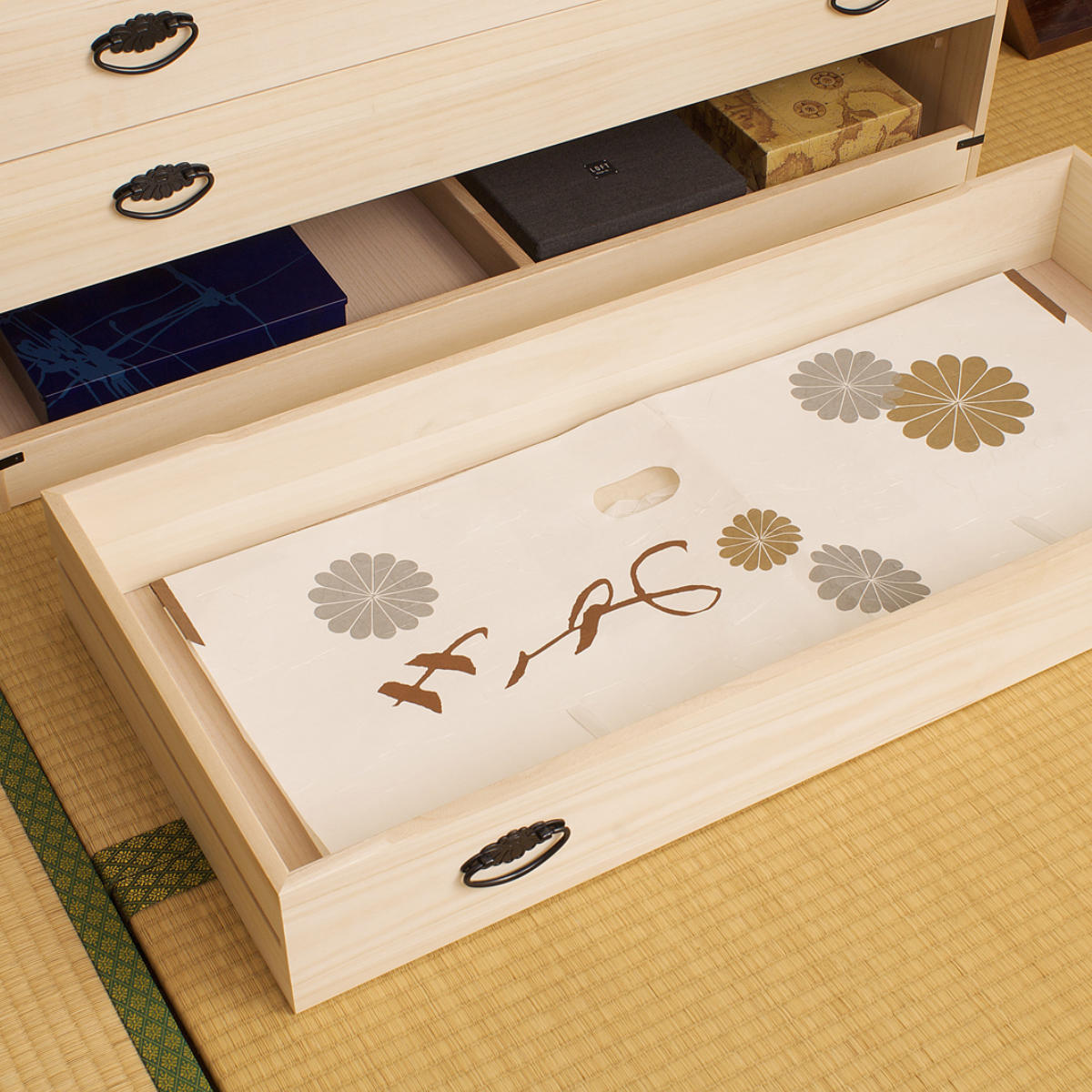 桐たんす 着物用 6段 桐タンス 台輪あり 日本製 幅99cm （ 桐箪笥 収納