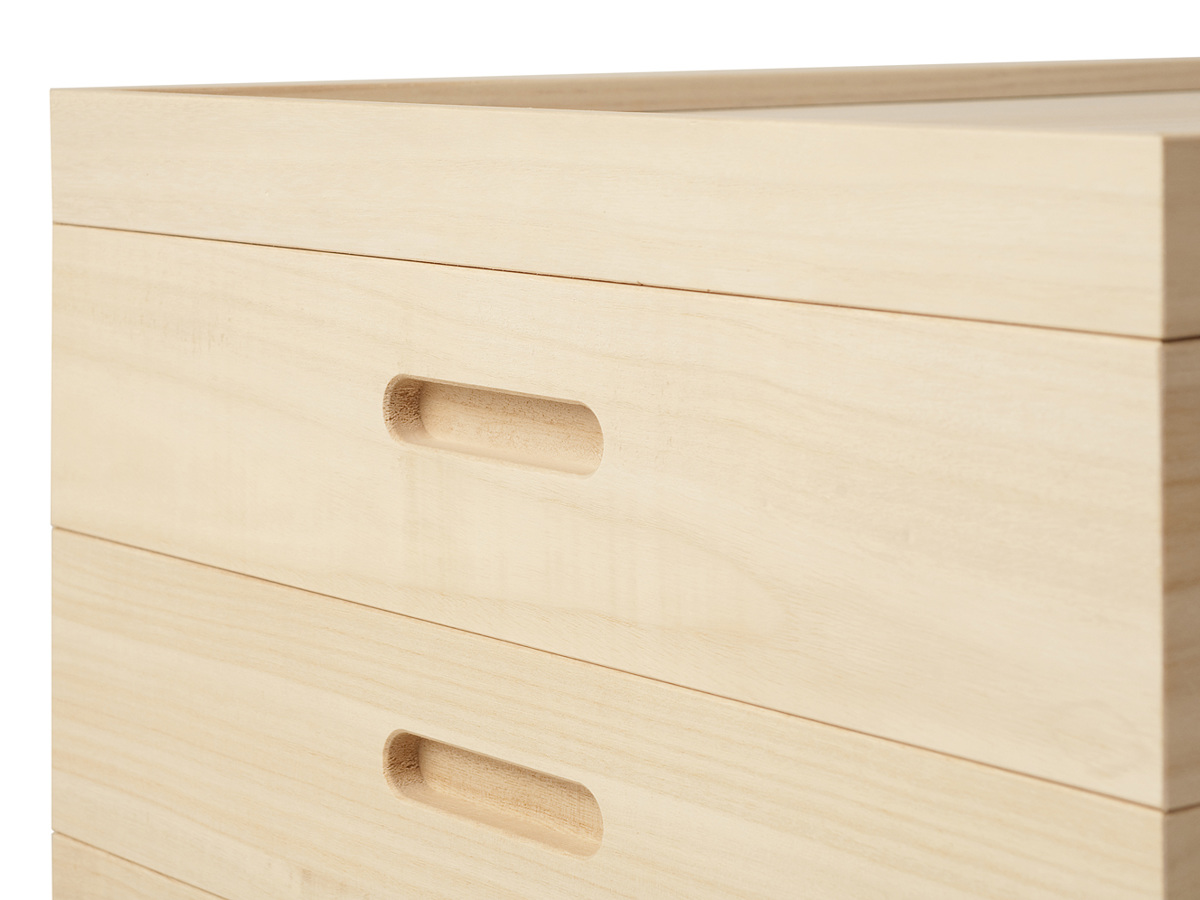 桐 衣装ケース 4段 深型1段 日本製 キャスター付 幅95cm （ 桐衣装