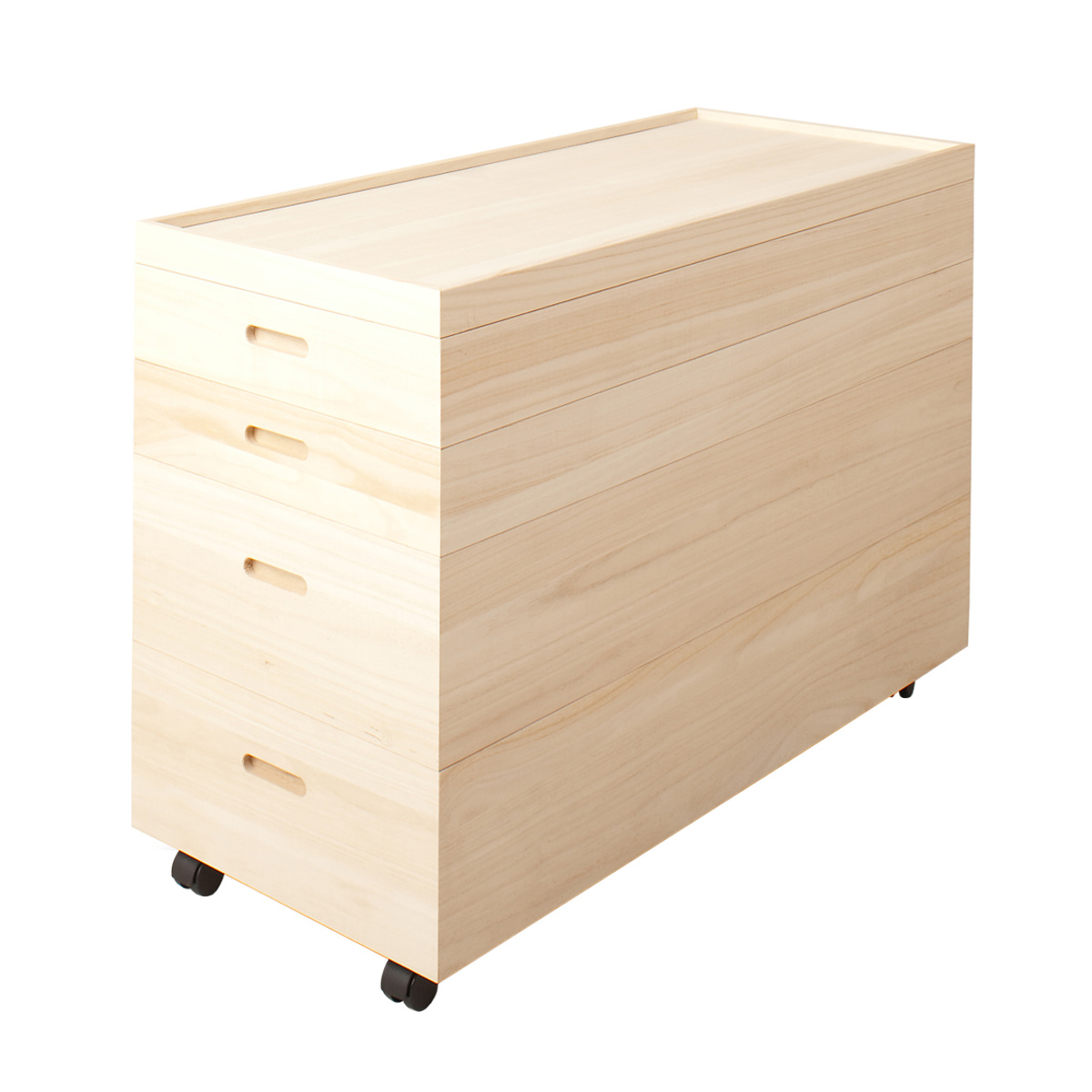 桐 衣装ケース 4段 深型2段 日本製 キャスター付 幅95cm （ 桐衣装