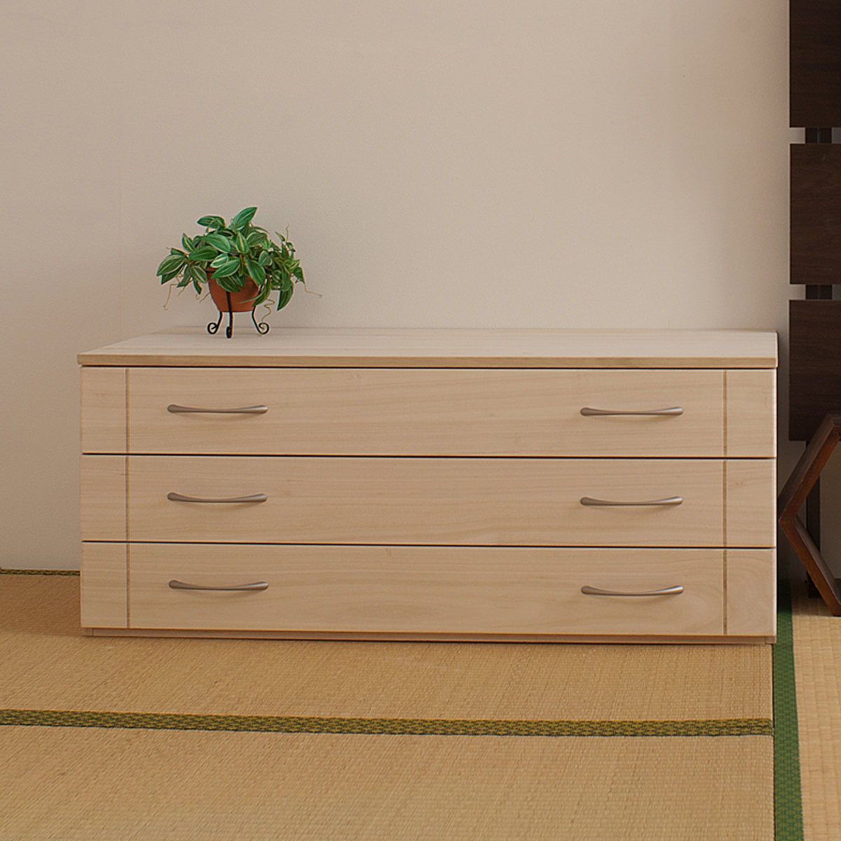 桐 スタイルチェスト 3段 日本製 白木 幅100cm （ 桐箪笥 桐タンス 桐