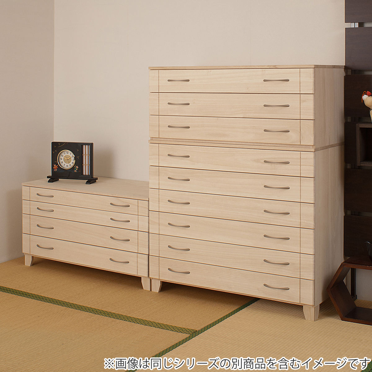 桐 スタイルチェスト 3段 日本製 白木 幅100cm （ 桐箪笥 桐タンス 桐
