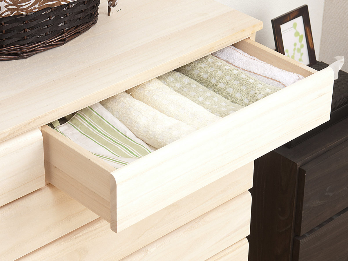 桐 洋風チェスト 6段 白木 桐タンス 日本製 約幅100cm （ 桐チェスト