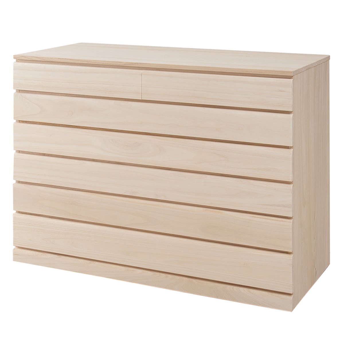 桐 洋風チェスト 6段 白木 桐タンス 日本製 約幅100cm （ 桐チェスト