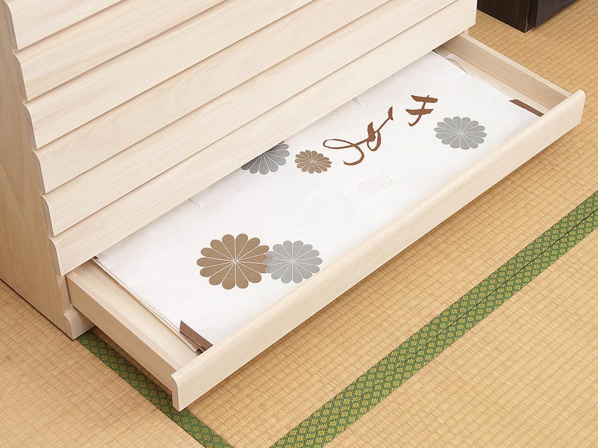 桐 洋風チェスト 8段 白木 桐タンス 日本製 約幅100cm （ 桐チェスト