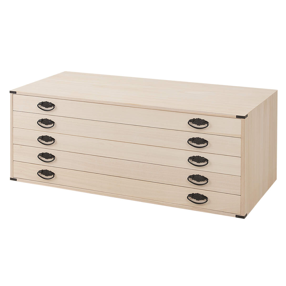 桐たんす 上置き兼用 桐タンス 浅型 5段 日本製 幅99cm （ 桐箪笥 収納