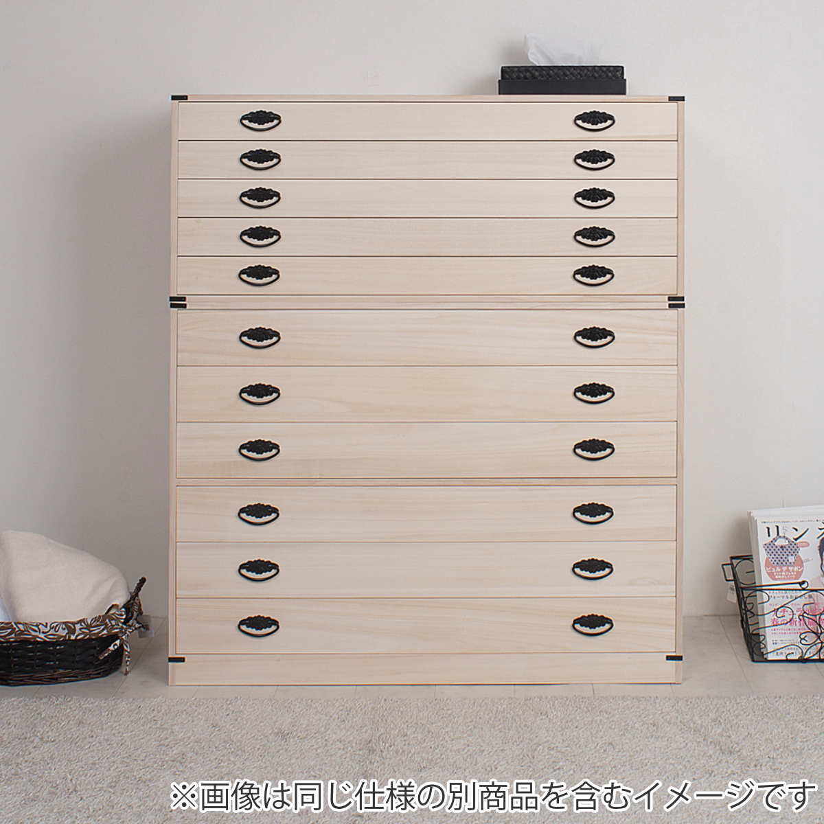 桐たんす 着物用 6段 桐タンス 台輪あり 日本製 約幅100cm （ 桐箪笥