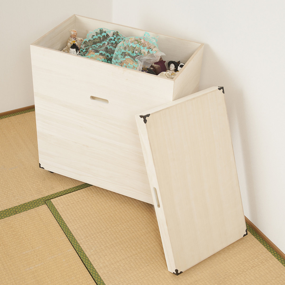 桐 衣装ケース 深型 雛人形収納 日本製 すのこ・キャスター付 （ 桐