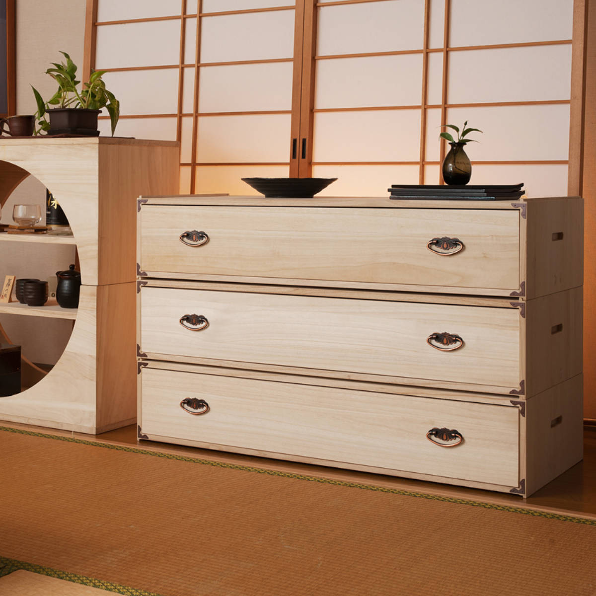 衣装ケース 桐 引出し型 日本製 約幅100cm （ 桐衣装箱 着物収納 桐