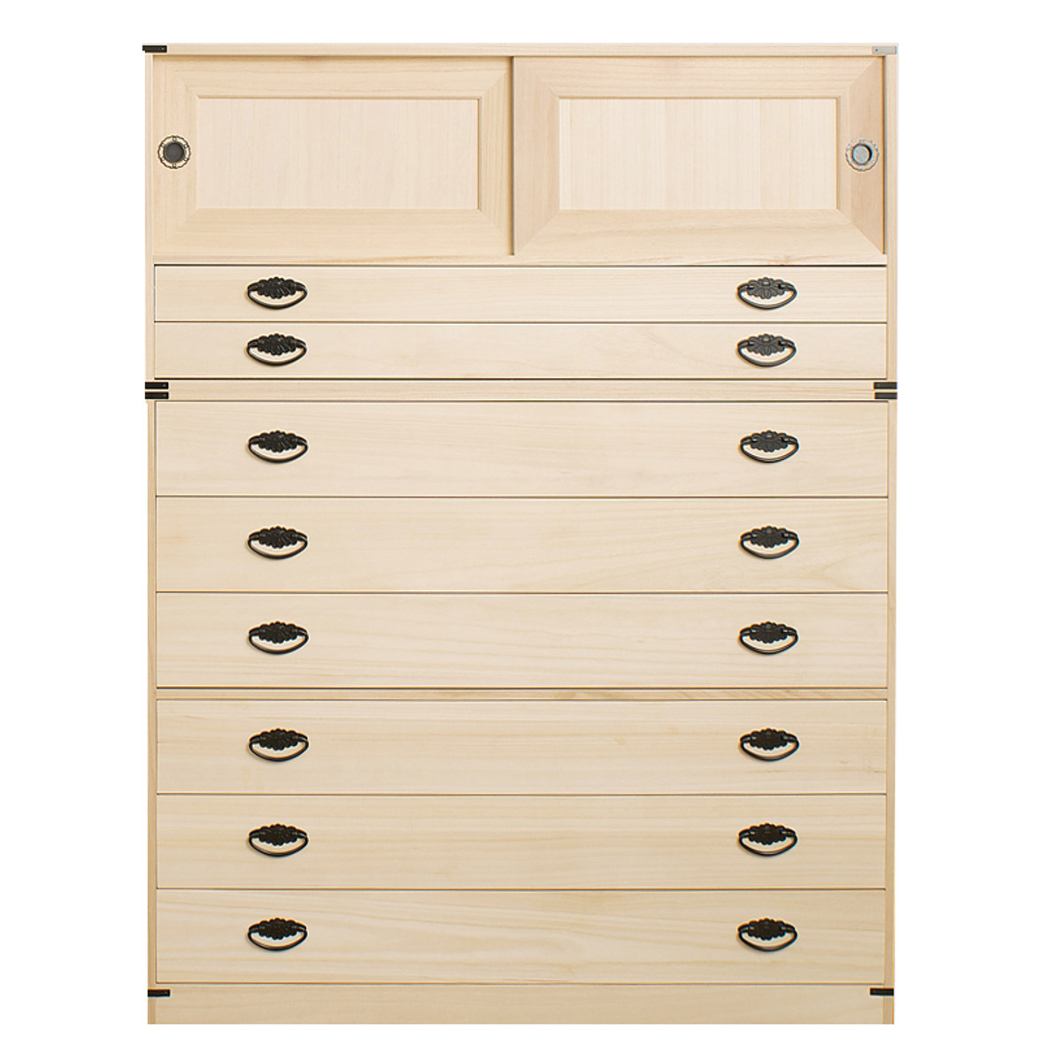 桐タンス 8段 引き戸タイプ 着物用 幅99 高さ129cm （ 桐たんす 桐