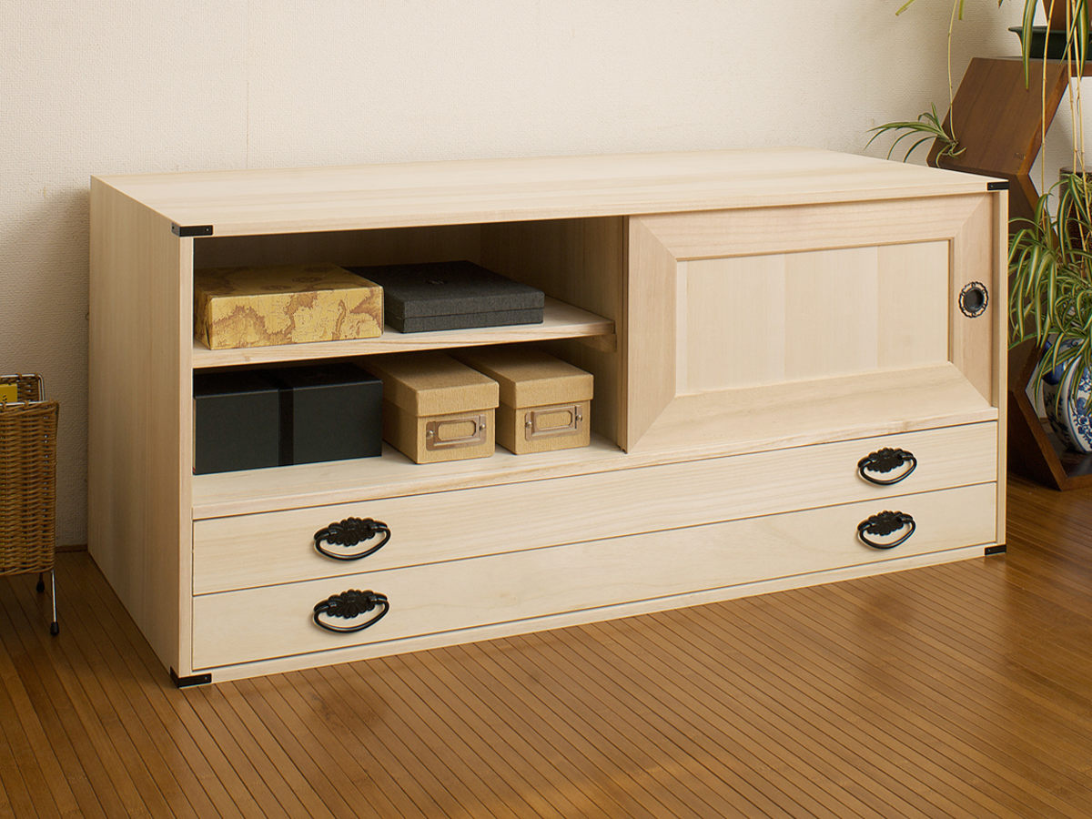 桐タンス 8段 引き戸タイプ 着物用 幅99 高さ129cm （ 桐たんす 桐