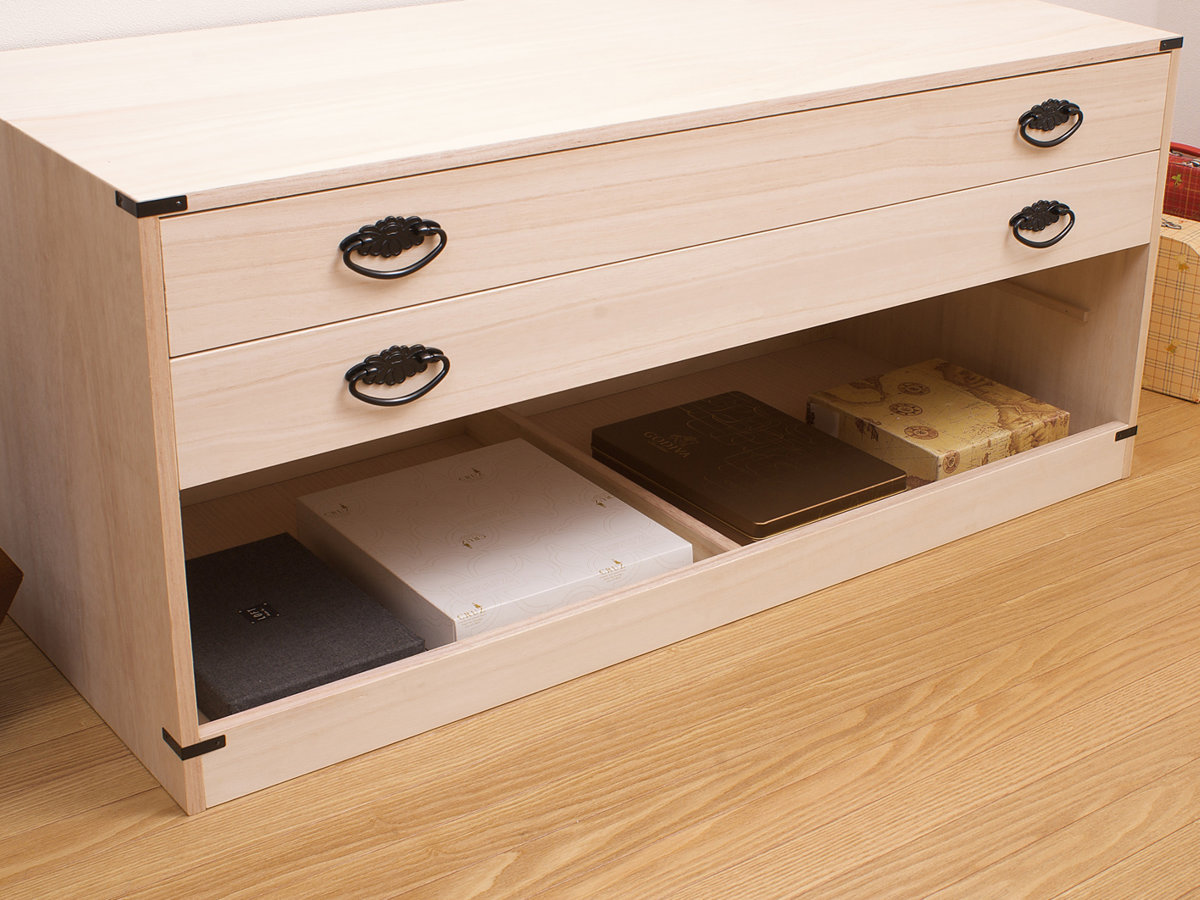 桐タンス 6段 引き戸タイプ 着物用 幅99 高さ98cm （ 桐たんす 桐