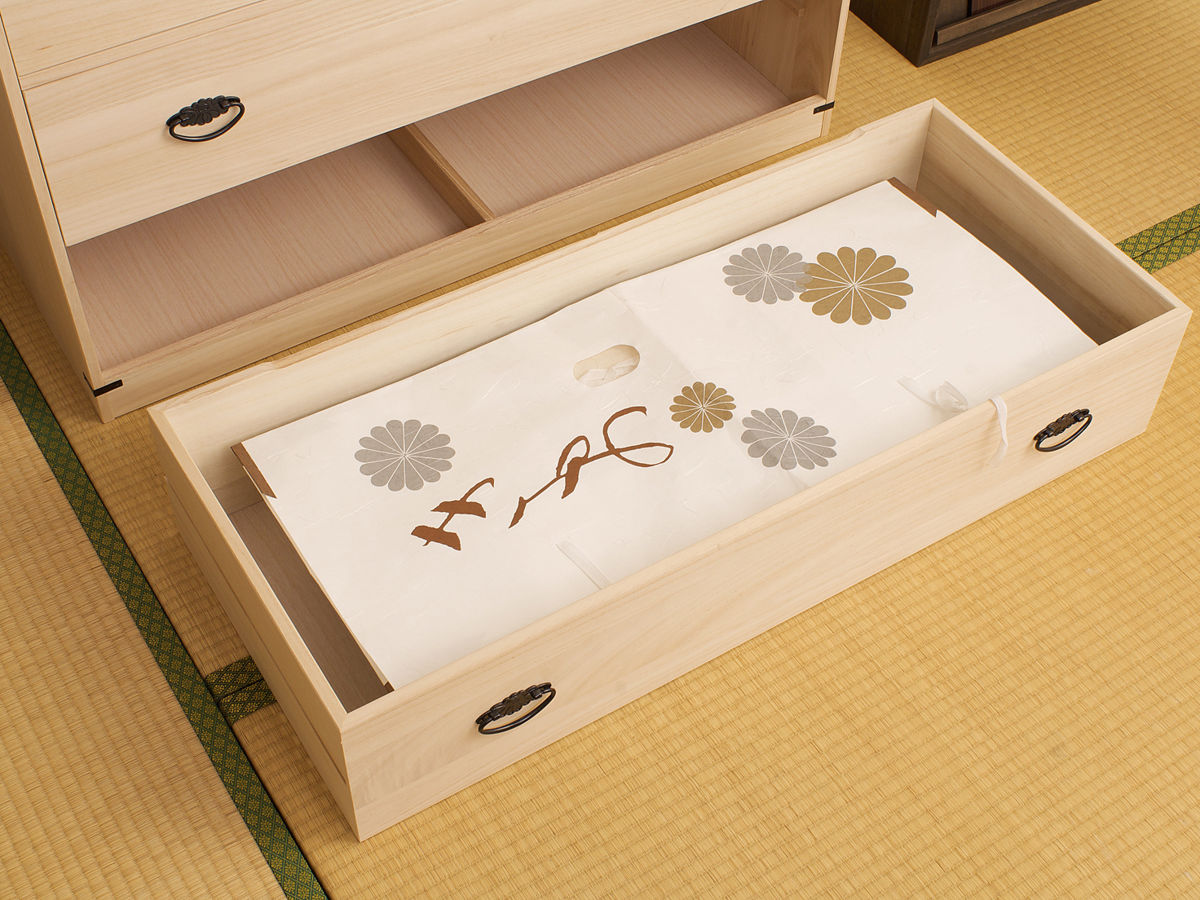 桐タンス 6段 引き戸タイプ 着物用 幅99 高さ114cm （ 桐たんす 桐