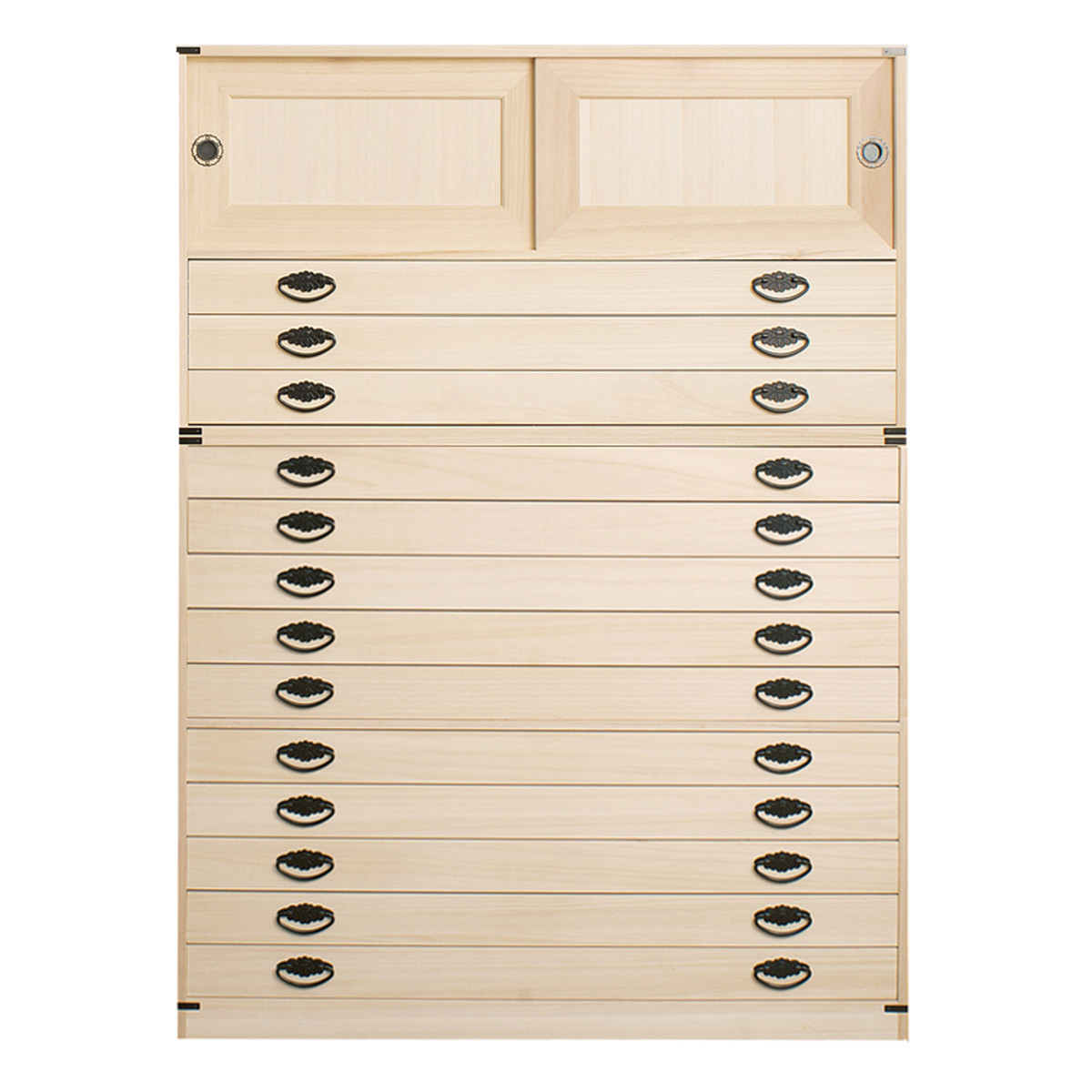 桐タンス 13段 引き戸タイプ 着物用 幅99 高さ137cm （ 桐たんす 桐