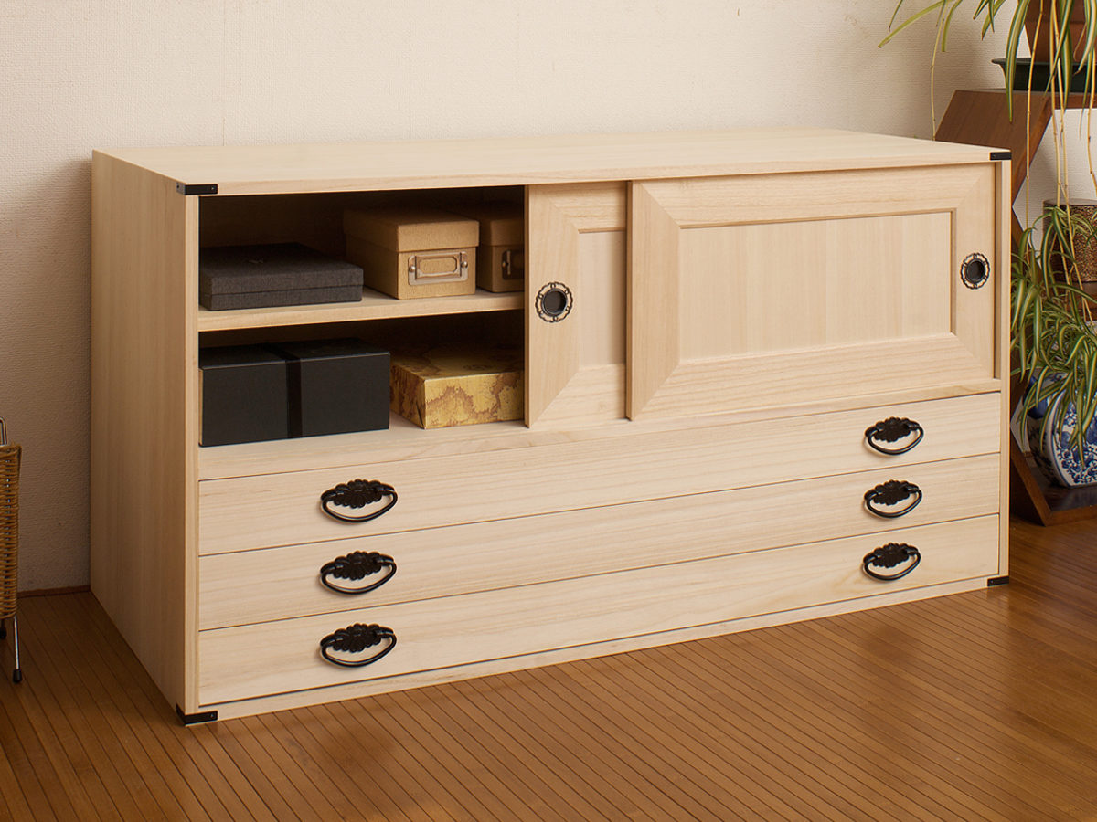 桐タンス 13段 引き戸タイプ 着物用 幅99 高さ137cm （ 桐たんす 桐