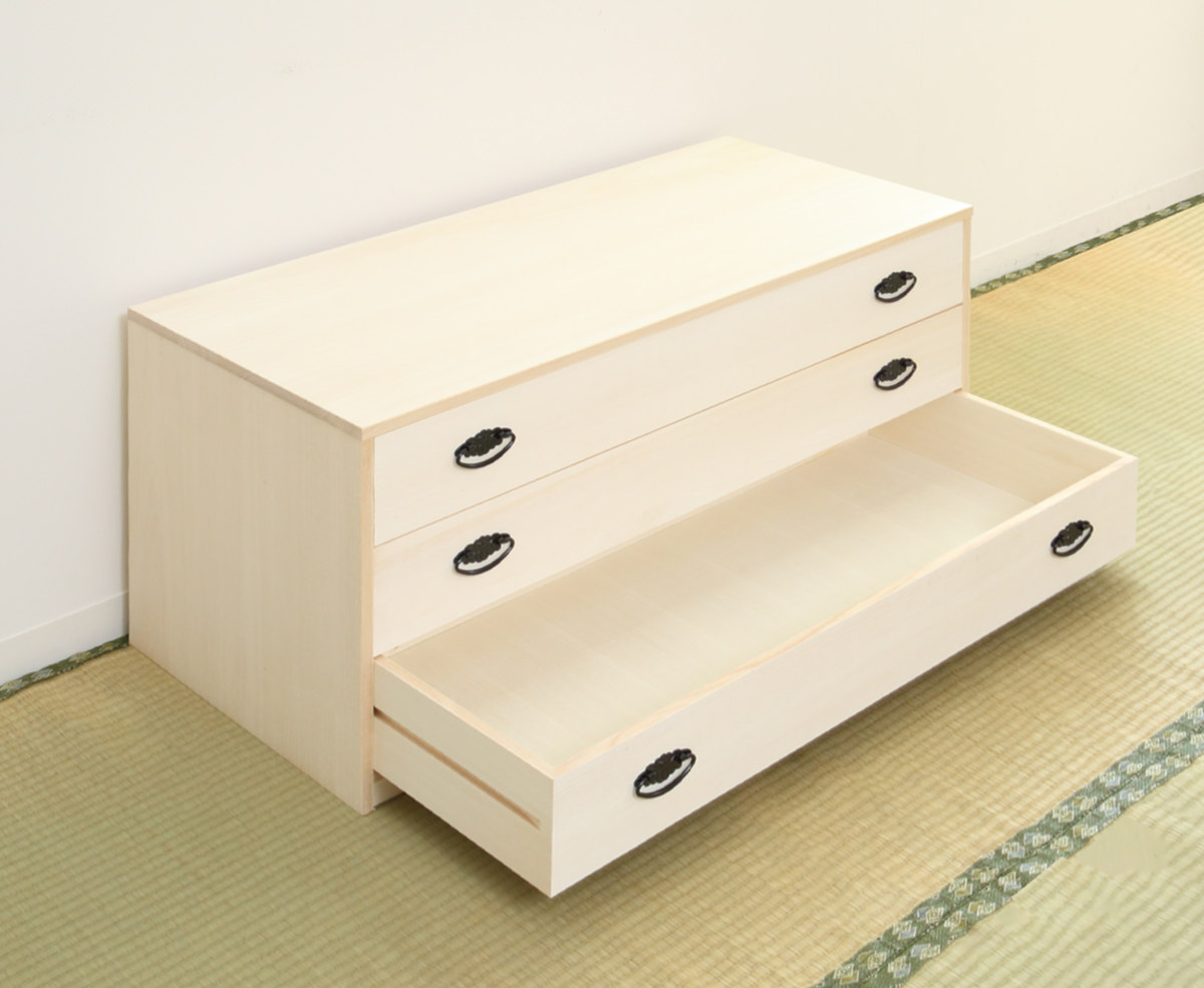 桐タンス 幅98.5cm 3段 引出し 完成品 日本製 （ 桐 桐箪笥 桐たんす