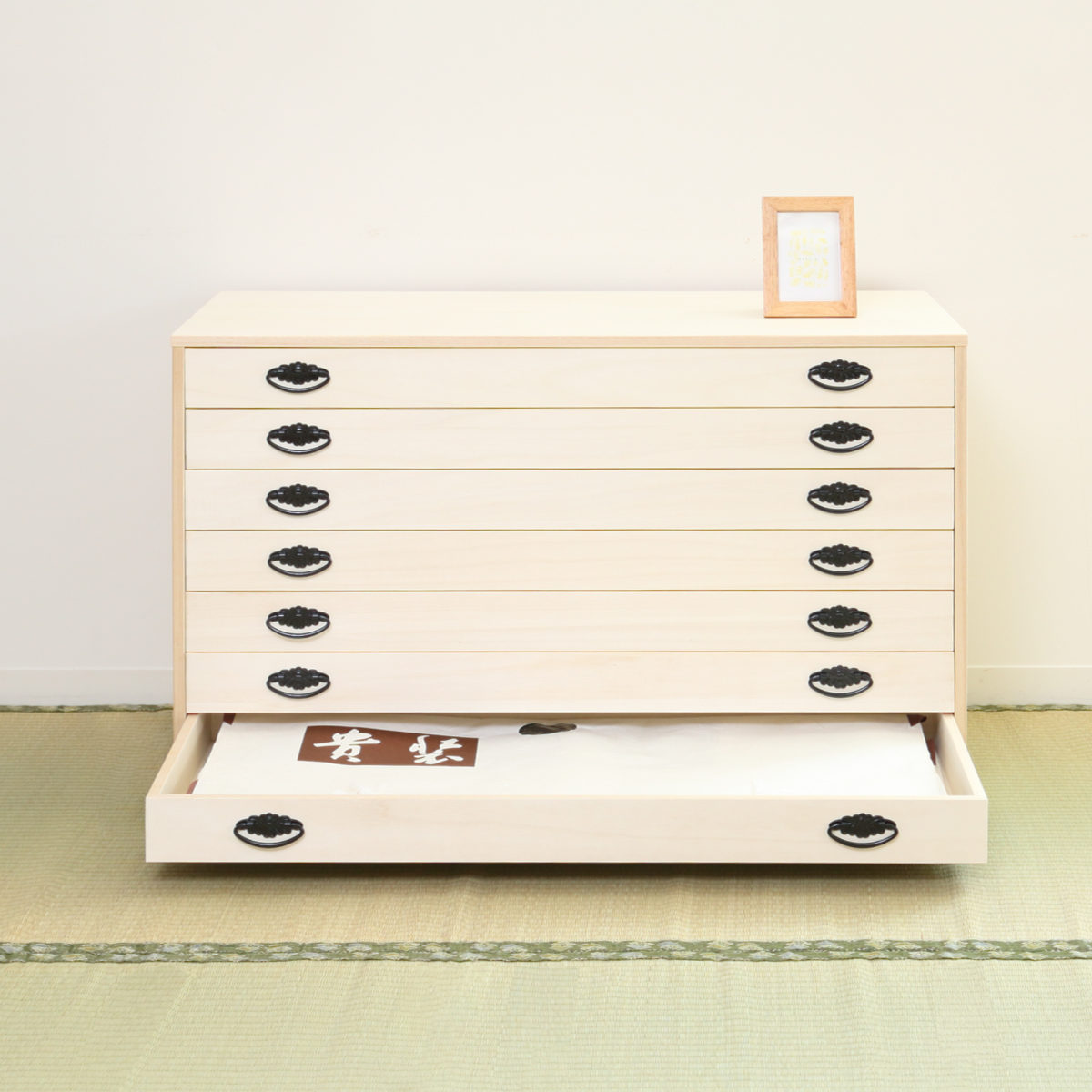 桐 小引出しA 7段 桐タンス 幅98.5cm 7段 引出し 完成品 日本製 （ 桐 桐箪笥 桐たんす