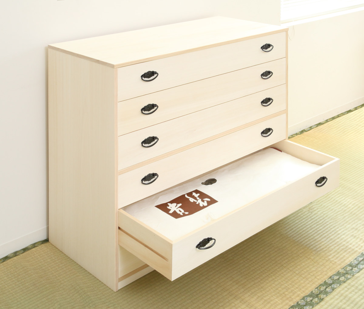 桐タンス６杯 桐タンス 幅98.5cm 6段 引出し 完成品 日本製 （ 桐 桐箪笥 桐たんす