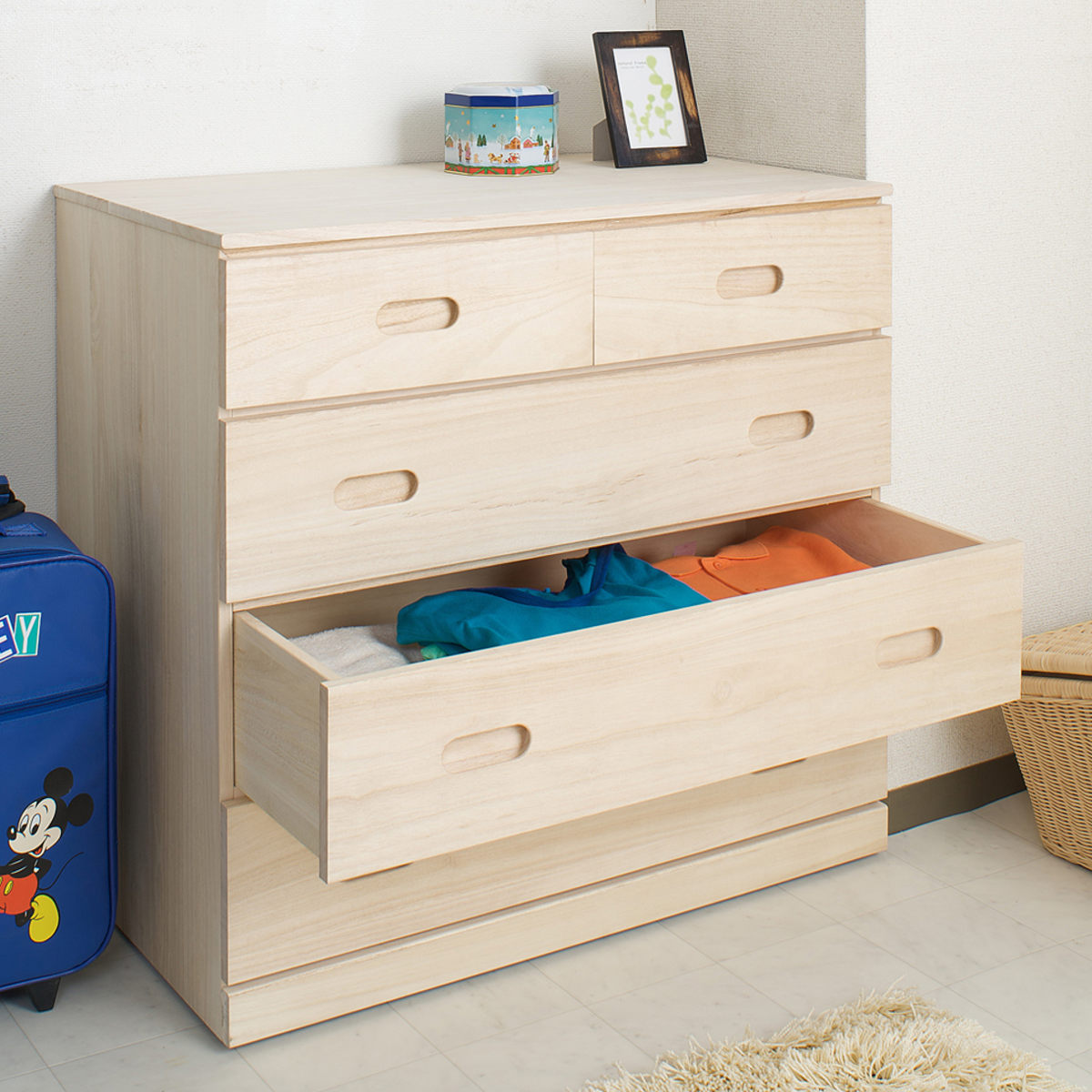 桐たんす 4段 クローゼット 収納チェスト 日本製 幅76cm （ 完成品 桐 