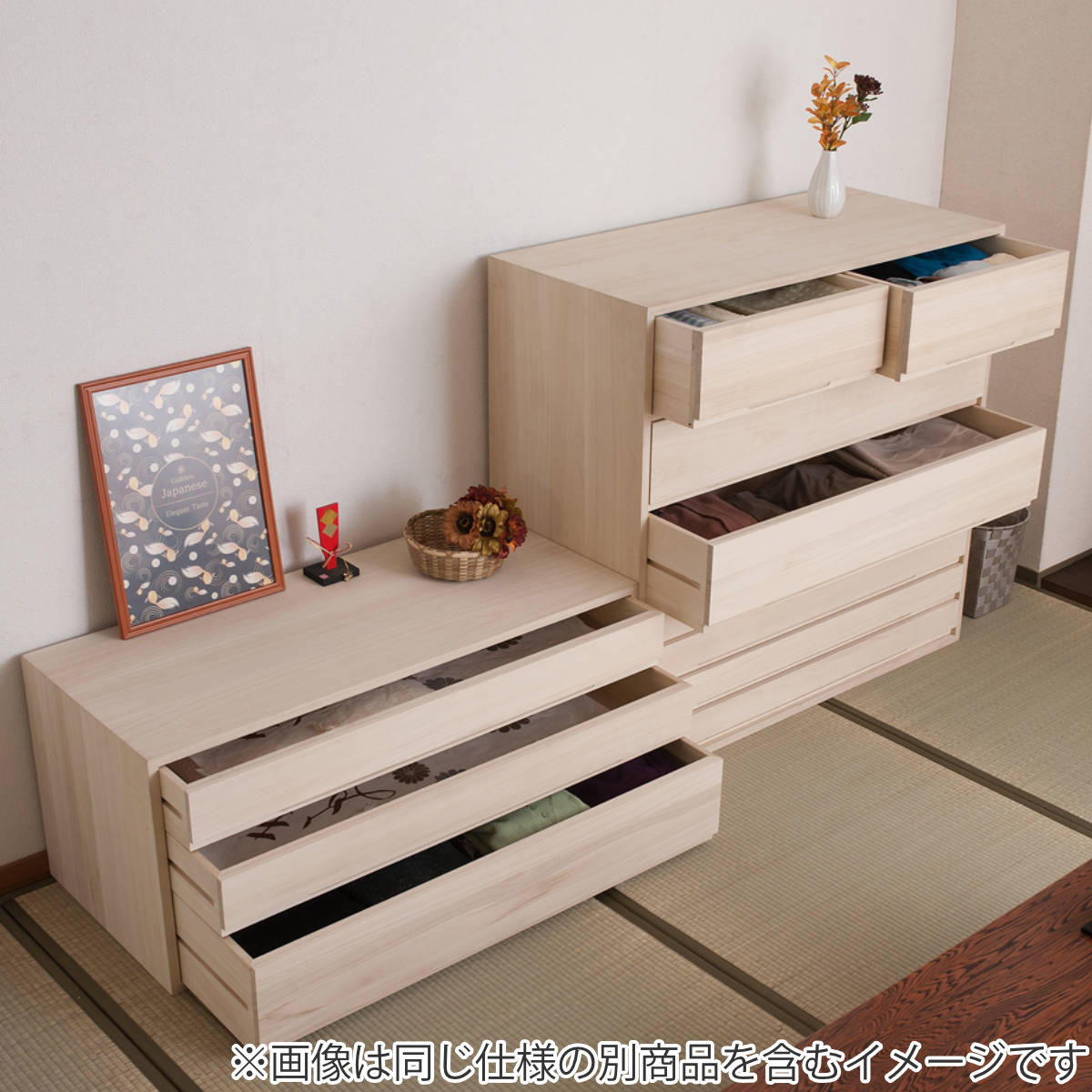 桐タンス 3段 桐収納 日本製 白木仕上げ 幅100cm （ 桐たんす 桐 箪笥
