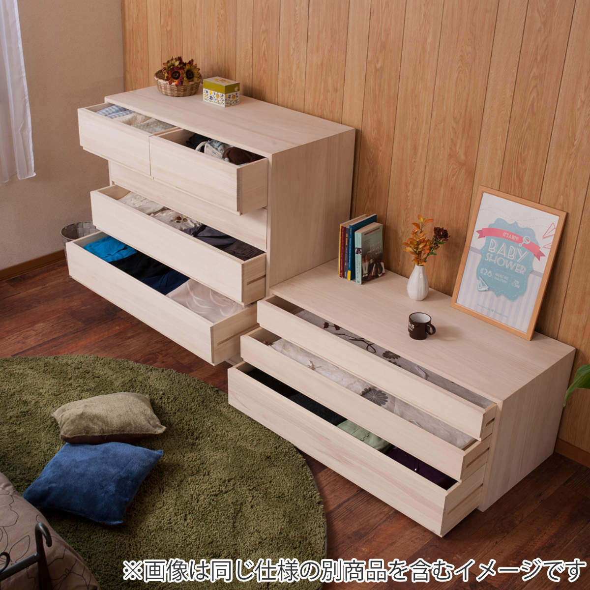 桐タンス 5段 桐収納 日本製 白木仕上げ 約幅101cm （ 桐たんす 桐