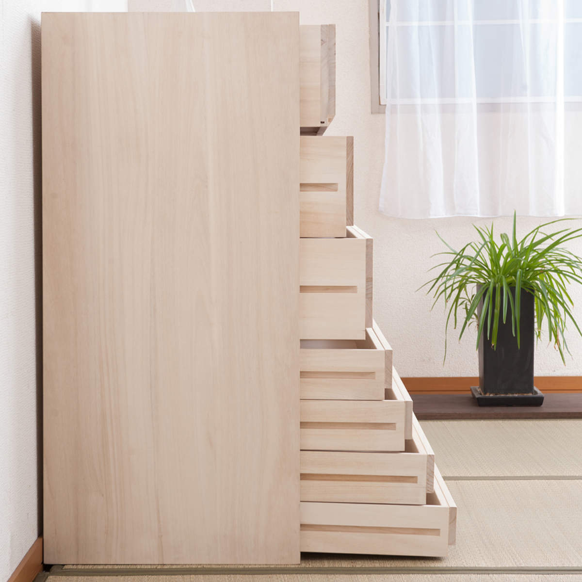 桐タンス 7段 桐収納 日本製 白木仕上げ 約幅101cm （ 桐たんす 桐